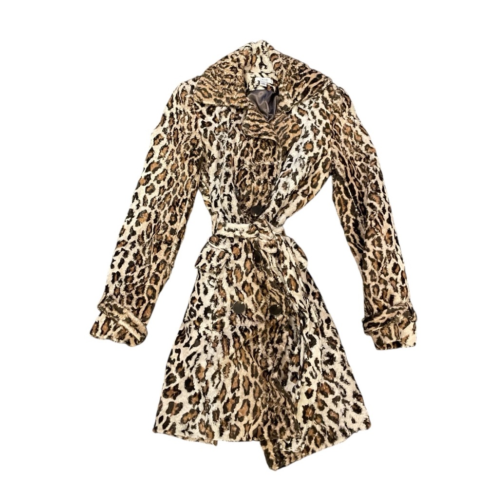 Cache Leopard Print Teddy Jacket - image 1
